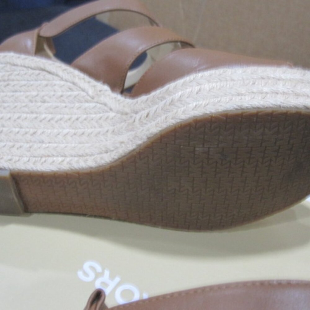 Michael Kors Damita Leather Luggage Wedge Platform - Used Twice - Size 7M - Picture 7 of 9